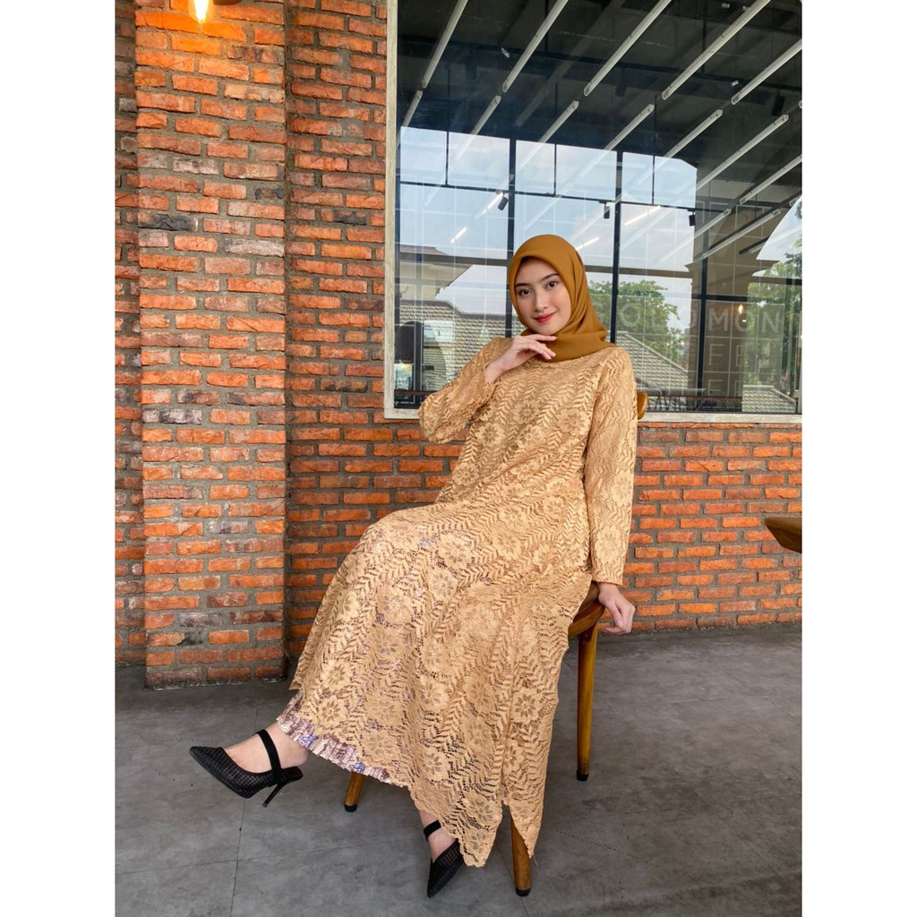 PB&gt; SET KEBAYA BRUKAT LUCITA - TUNIK UMBRELLA BRUKAT - OUTFIT KEBAYA MODERN - BAJU PESTA WANITA