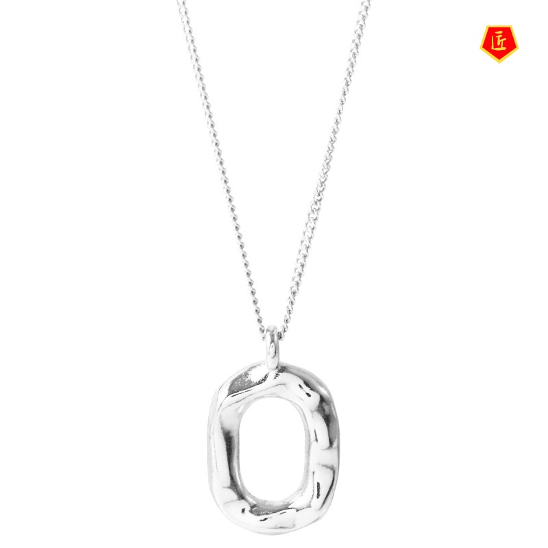 [Ready Stock]925 Silver Circle Necklace for Women Ins Cold Style Accessories