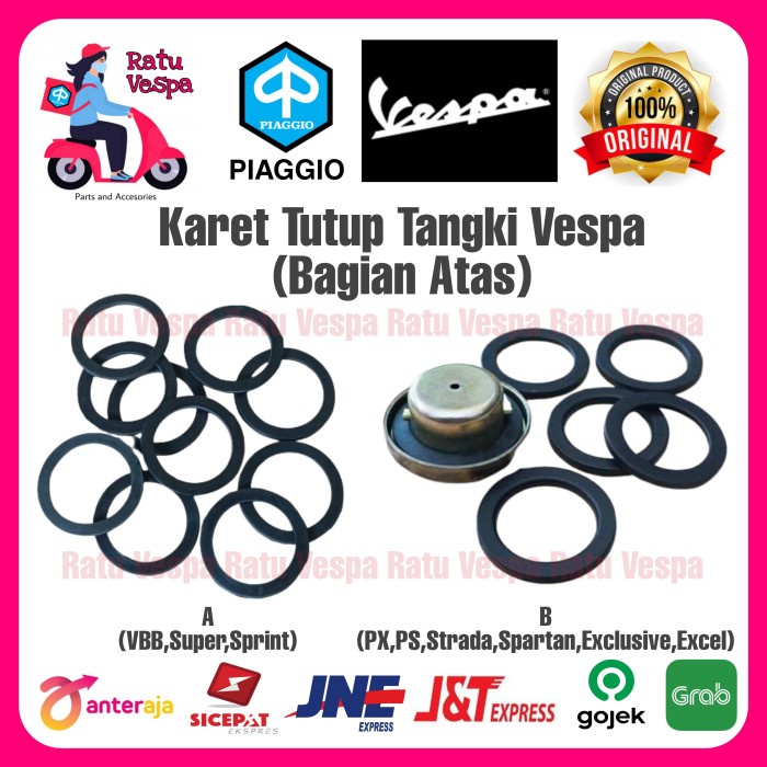 Karet Tutup Tangki bagian Atas Vespa VBB,Super,Sprint,PX,Strada,Excel - PXE,STR,EXCEL