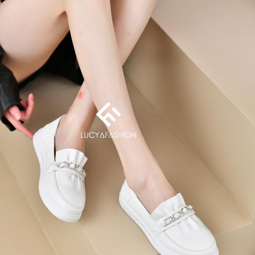 AGI21011 sepatu putih wanita murah sepatu sneakers wanita import sepatu slip on wanita cod jakarta