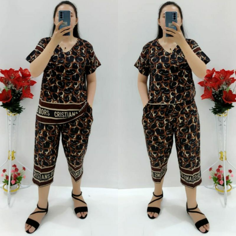 CNC - Stelan Baju Wanita Terbaru/Stelan Celana 7/9 Rayon V Standar XL Dan Jumbo 3XL