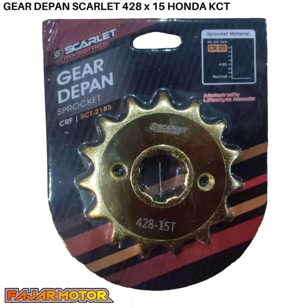 SSS GEAR GER DEPAN 428 520 JUPITER VIXION R15 MEGAPRO GL CB150R SUPRA SATRIA FU SMASH SHOGUN GIR FRONT SPROCKET-15SCARLET 428 KCTcb