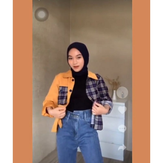 KEMEJA TWO TONE CROP CORDUROY BALLON BY PINKHIJAB_BOUTIQUE