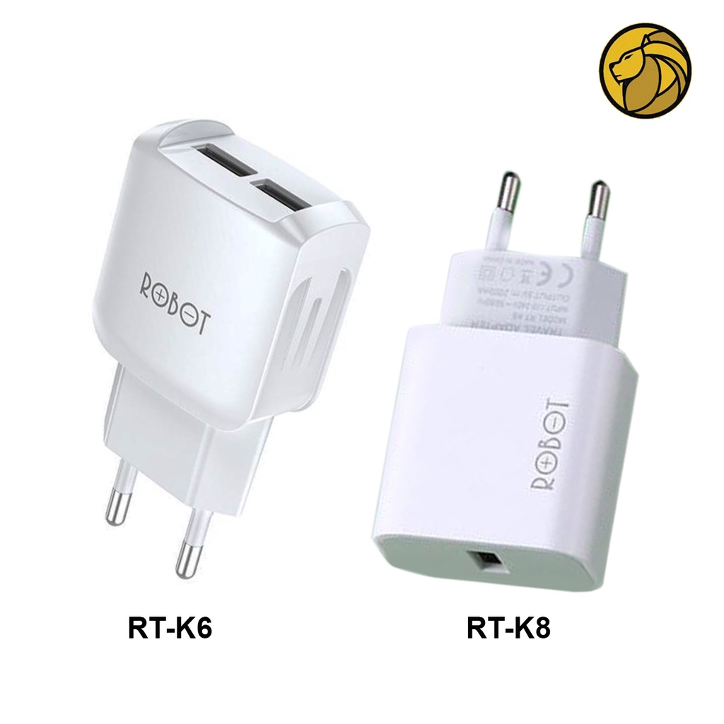 Batok Charger Robot 2,4A RT-K6 - RT-K8 Plus Dual Port USB