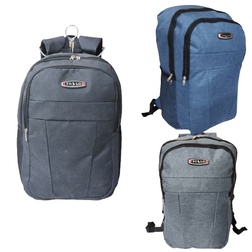 Backpack Polo Casual Pria - Tas Rasel Denim Laki laki Free Raincover