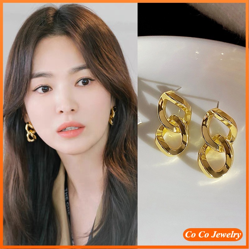 Co Co Co Anting Tusuk Asimetris Bahan Silver S925 Untuk Wanita