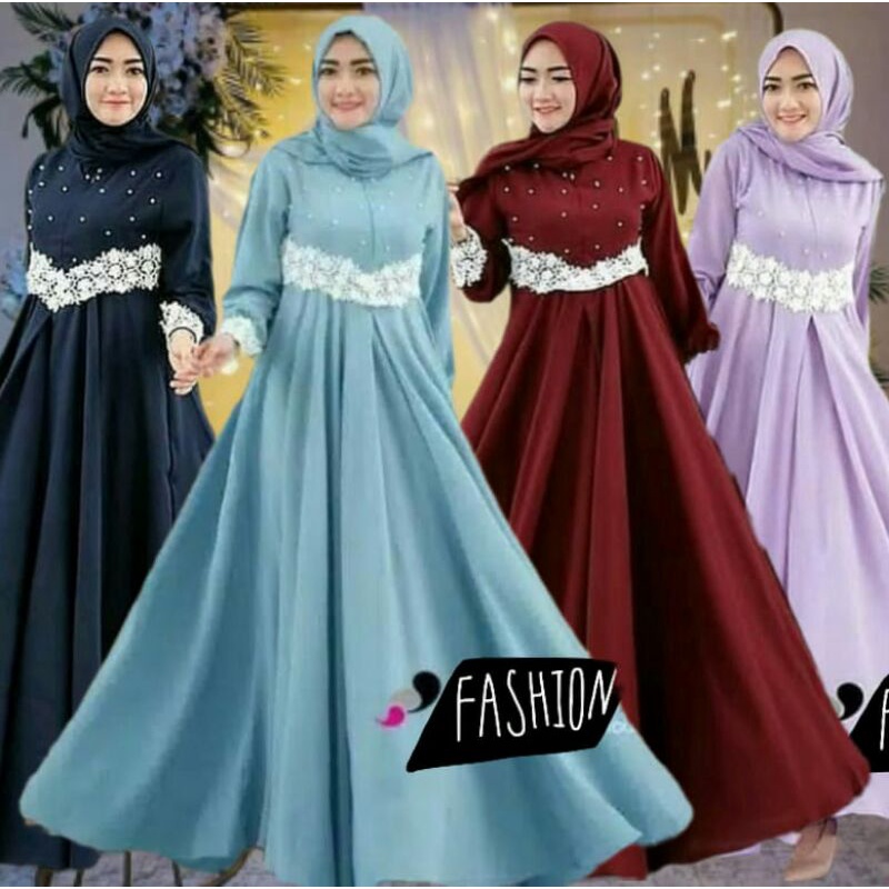 Baju Gamis Perempuan Dewasa Modern Pesta Kondangan Kekinian Murah Simple Orang tua Terkini