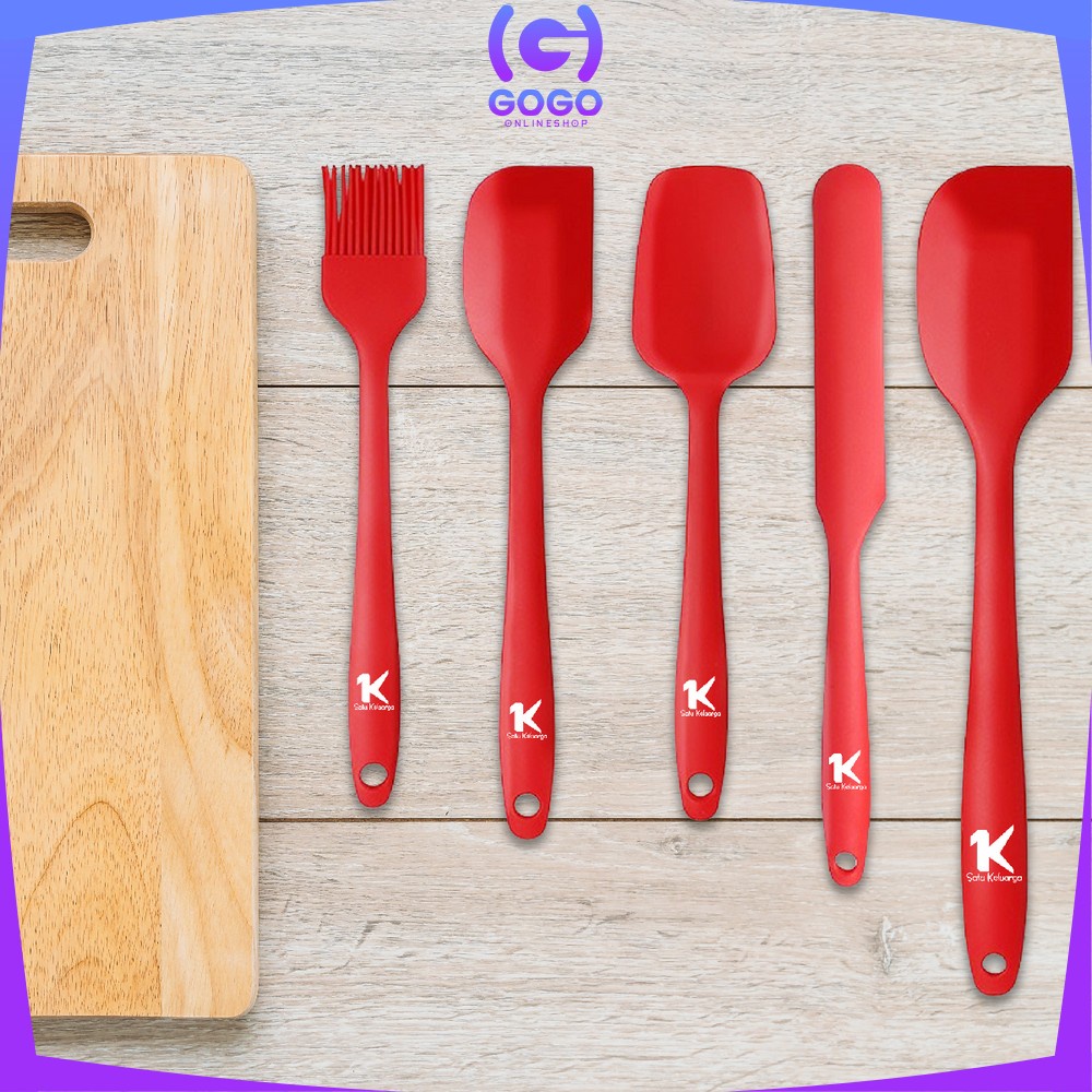 GOGO-C276 Spatula Silikon Tahan Panas Set 6IN1 Sutil Silicone Set Lengkap / Peralatan Dapur Kitchen Tool / Kitchen Utensil Set