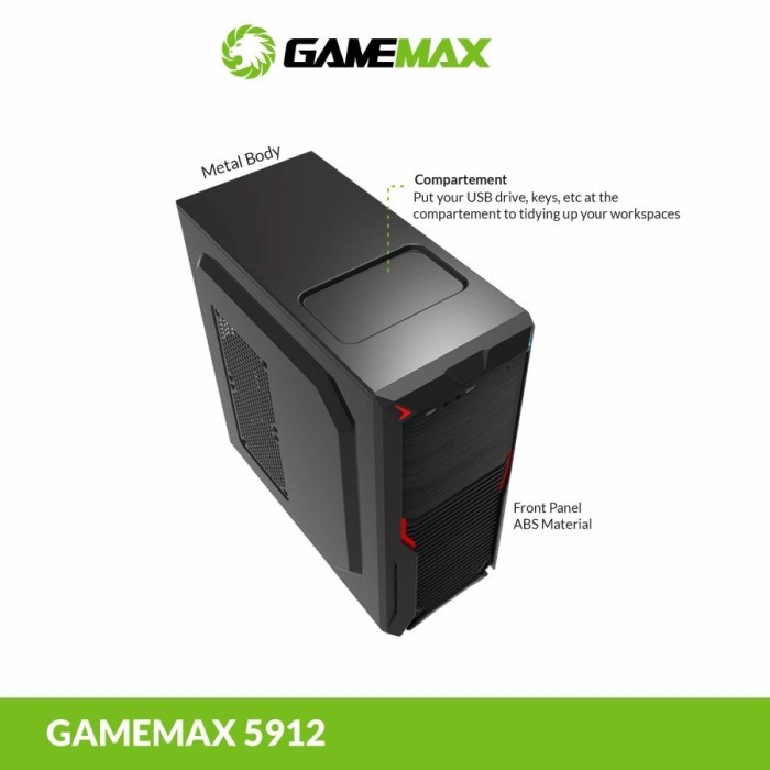 Casing Komputer Gamemax Airmax G 5912 Include PSU 500W ATX