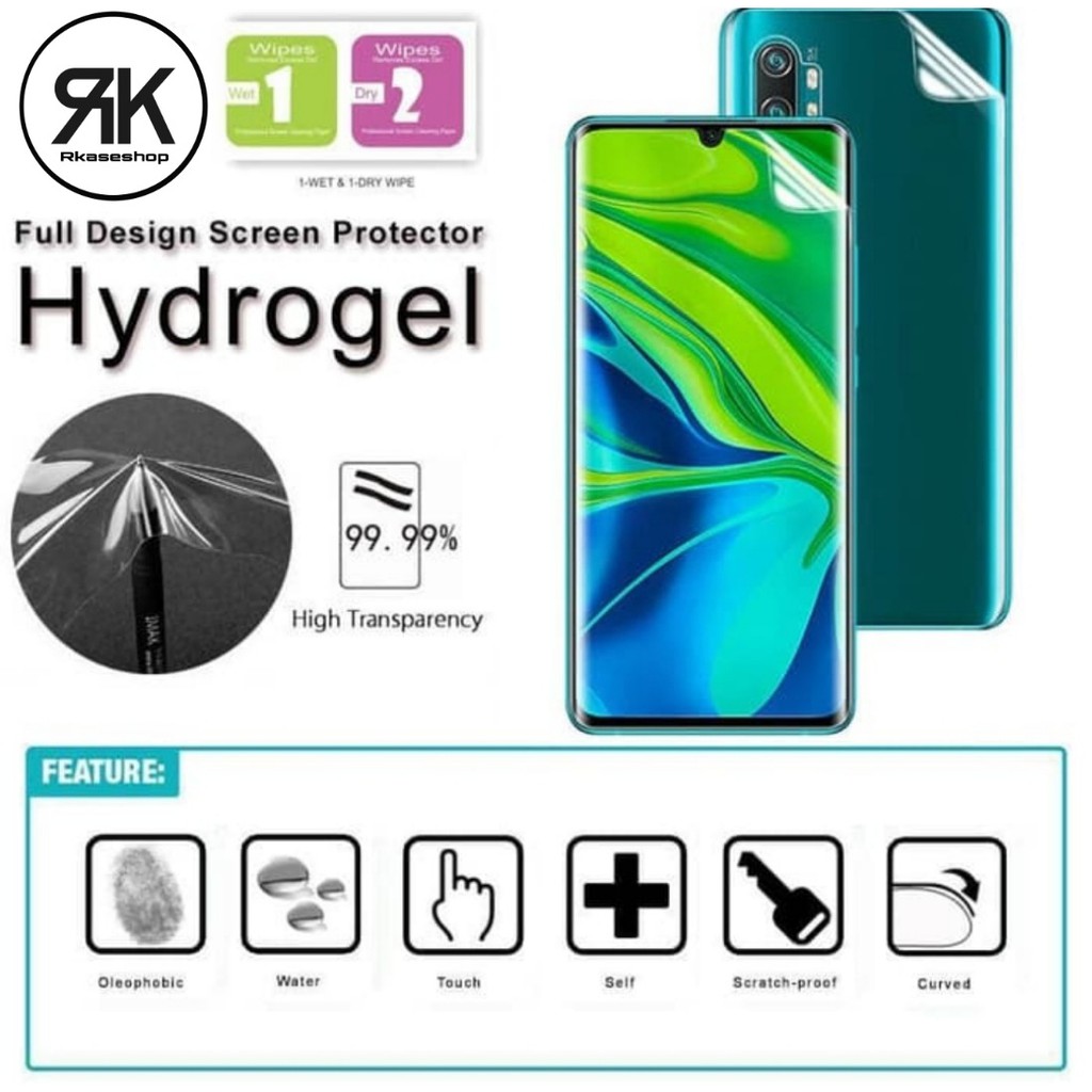 Hydrogel screen guard DEPAN BELAKANG XIAOMI Mi Note 10 PRO Mi Note 10 Back anti gores