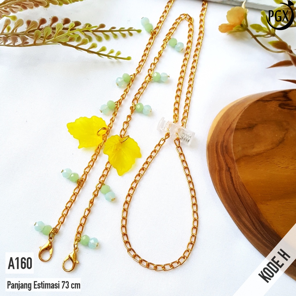 PGX Strap Masker - Tali Masker - Kalung Masker Mute Kristal Kaca Berkilau Aksesoris Fashion A160