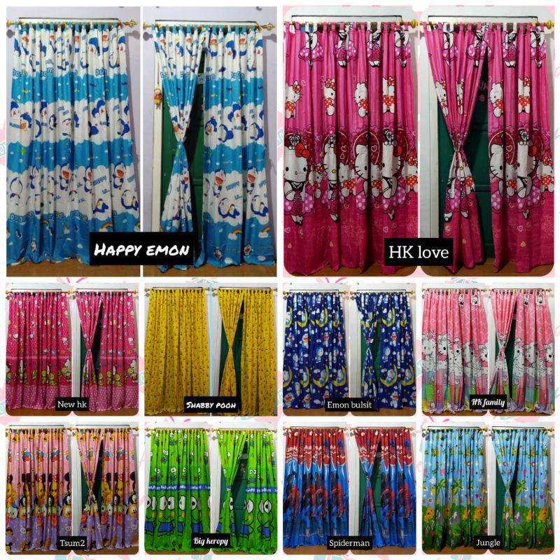 Gorden pintu karakter minion , doraemon , hk , ukuran 120x200