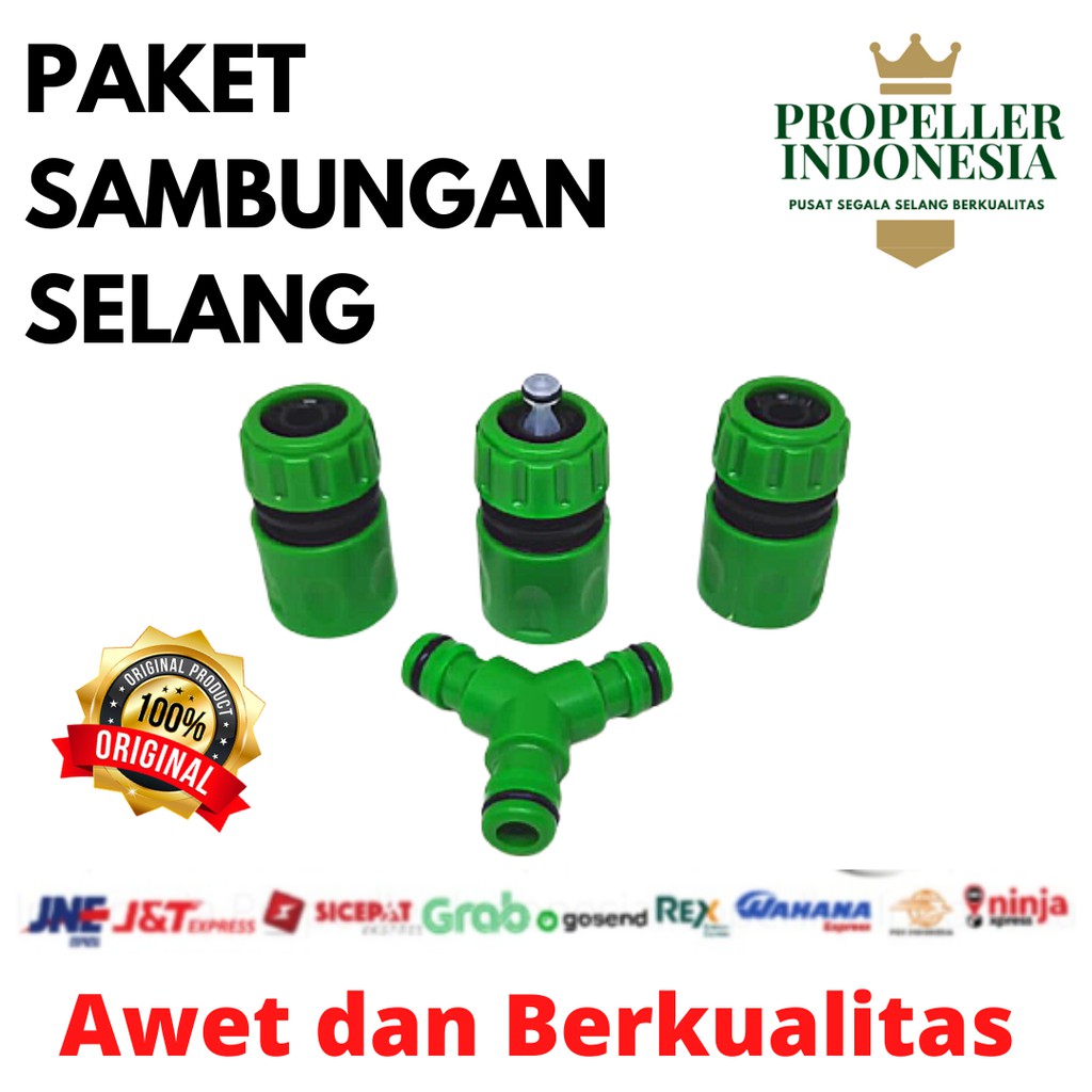 Sambungan Selang Air Paket Quick Connector Selang Konektor Y / Segitiga 1/2inch dan 5/8inch