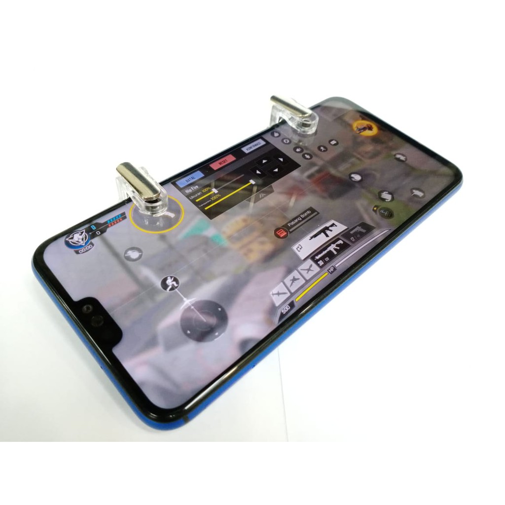 Triggers Fire Button PUBG, ROS, FREE FIRE, FPS, COD tombol S4 R1L1 L1R1-Transparan