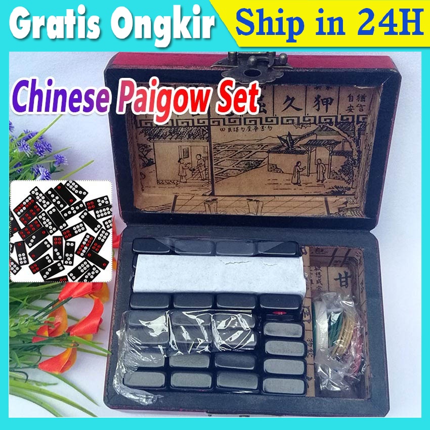 Chinese Pai Gow Paigow Tiles Set Casino Domino Games Board Game