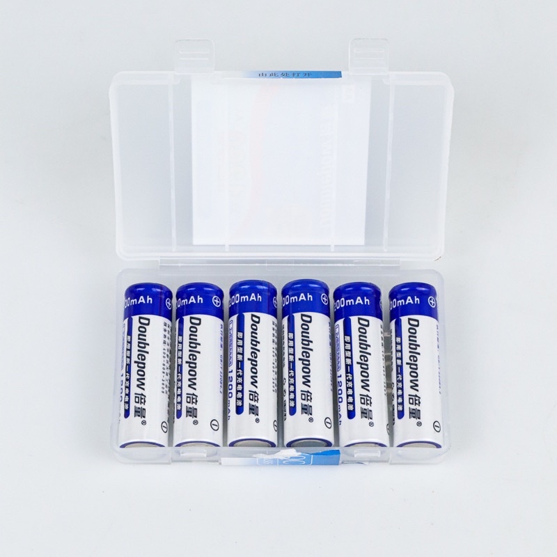 DOUBLEPOW Charger Baterai 6 slot for AA/AAA with 6 PCS AA Battery Rechargeable NiMH 1200mAh - DP-B06 - White