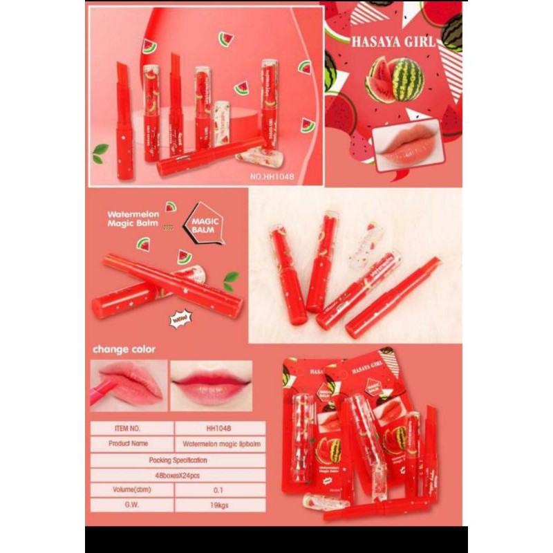 PROMO ECER LIP BALM HASAYA GIRL WATERMELON VIT.BIBIR NO.H1048