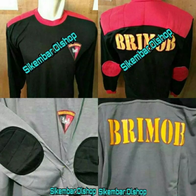 Baju Kaos Brimob Lengan Panjang Model Penembak Sniper. Kualitas Terbaik 
