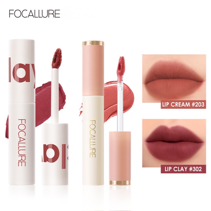 FOCALLURE 2PCS Lipstick Velvet Mist Lip Clay Lipstick &amp; Long-lasting Super Anti Air Lip Cream