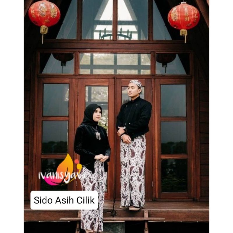 Baju Prewedding / Baju Couple Adat Jawa, Hitam - Sido Asih Cilik