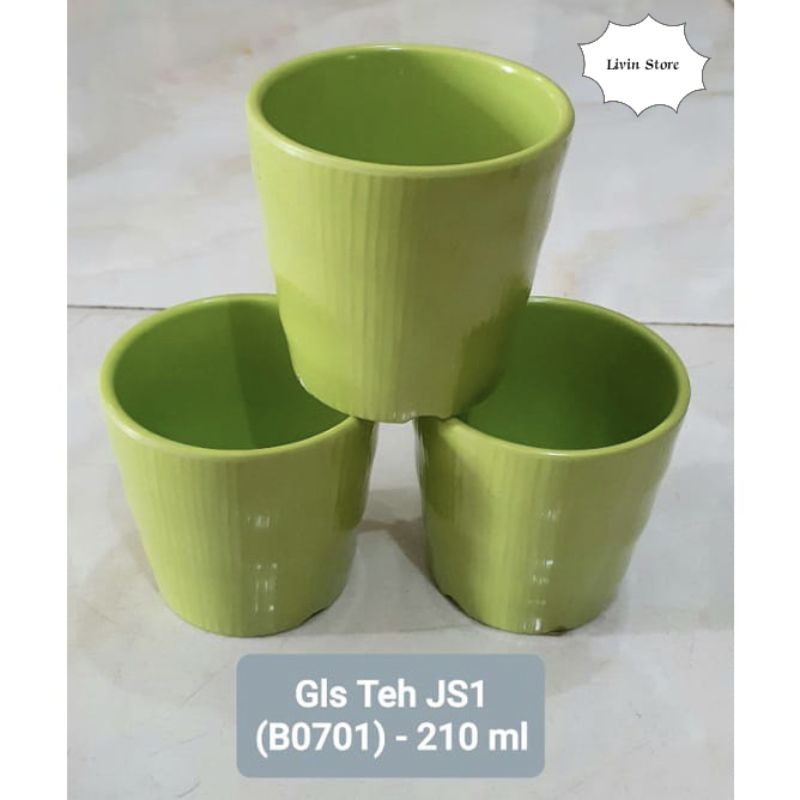 B0701 JS1 (6PCS) Gelas/Cangkir/Mug Melamin Teh 210ml Golden Dragon