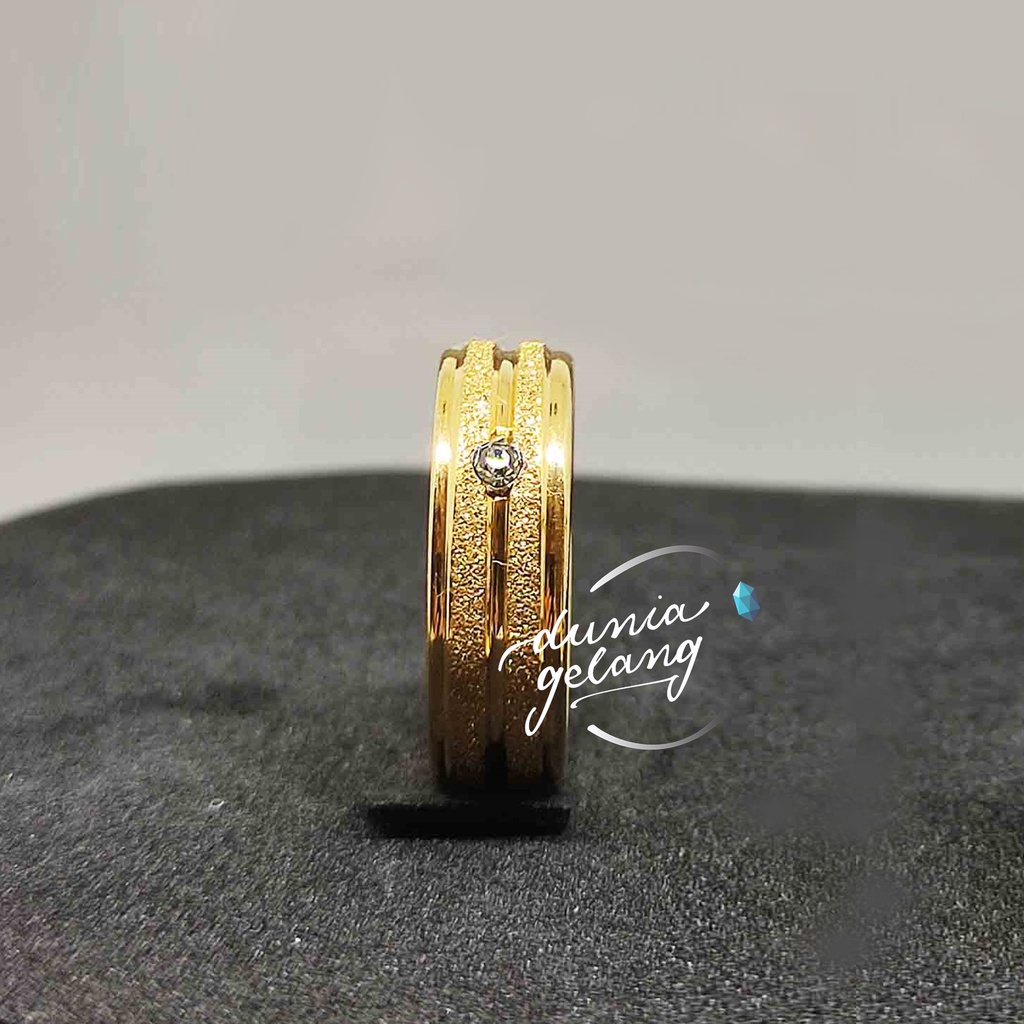 CINCIN TITANIUM GOLD PASIR ANTI LUNTUR ANTI KARAT / CINCIN PRIA WANITA ANAK COUPLE TUNANGAN GPS / DUNIAGELANG.ID