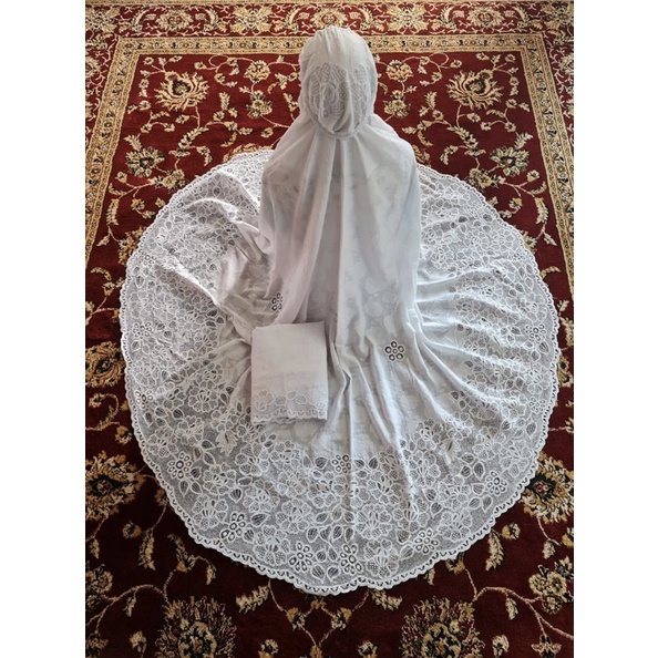 mukena bukittinggi bordir kerancang 30 cm premium