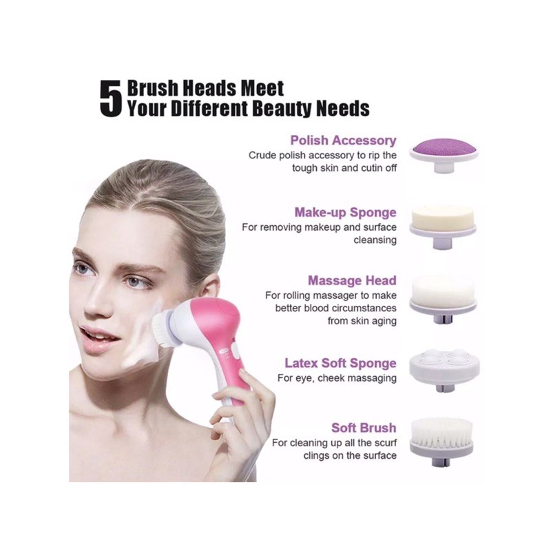 5in1 BEAUTY CARE MASSAGE FACIAL BRUSH / BRUSH WAJAH / ALAT FACIAL BRUSH MASSAGE WAJAH 5 FUNGSI MURAH