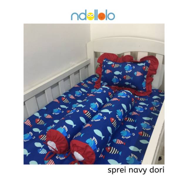 SPREI BAYI Murah Polos Karakter Kain Lembut Baby Ukuran 120 x 70 Set Sarung Bantal dan Guling Bisa Custom Dengan Karet di Tiap Sudut Untuk Persiapan Bayi Baru Lahir Newborn Merek Ndollolo