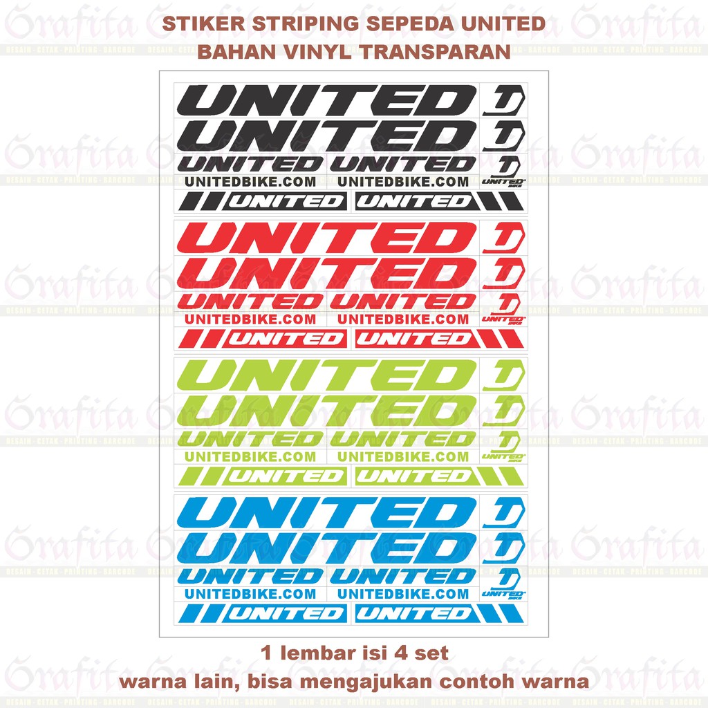 

(1lbr = 4set) Stiker Striping United