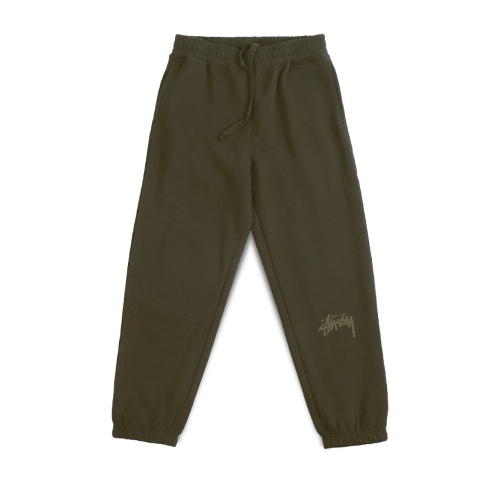 Celana Panjang Pria Stussy Bottom Stock Logo Fleece Pants Olive M Celana Joger Pria  Terbaru Casual 