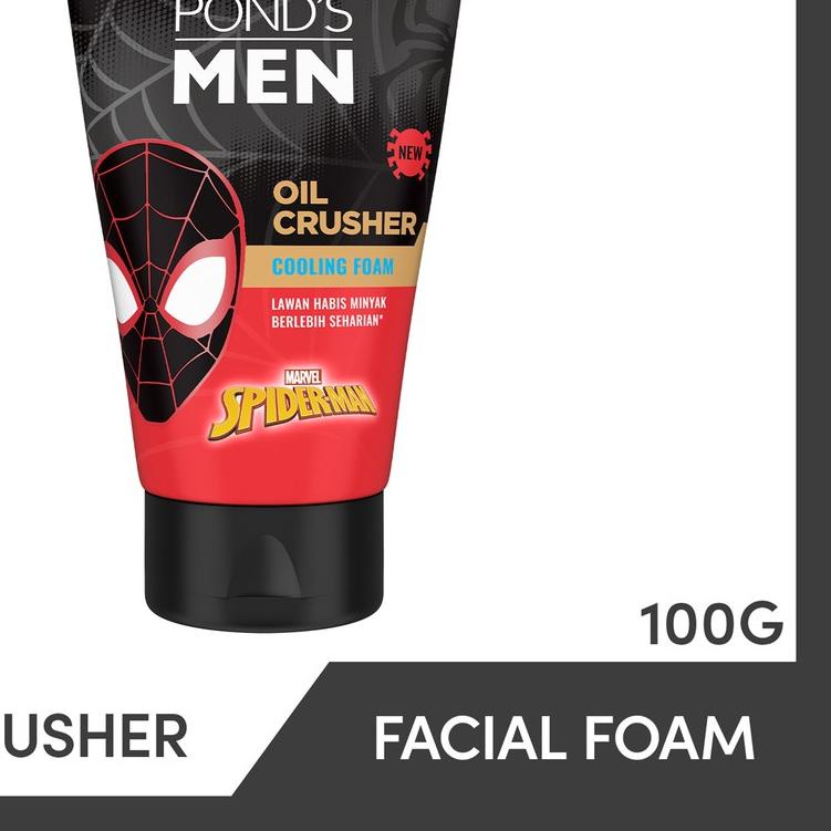 ⅎ Ponds Men Oil Crusher Facial Foam Sabun Cuci Muka Pria 100G Spiderman Edition ✩