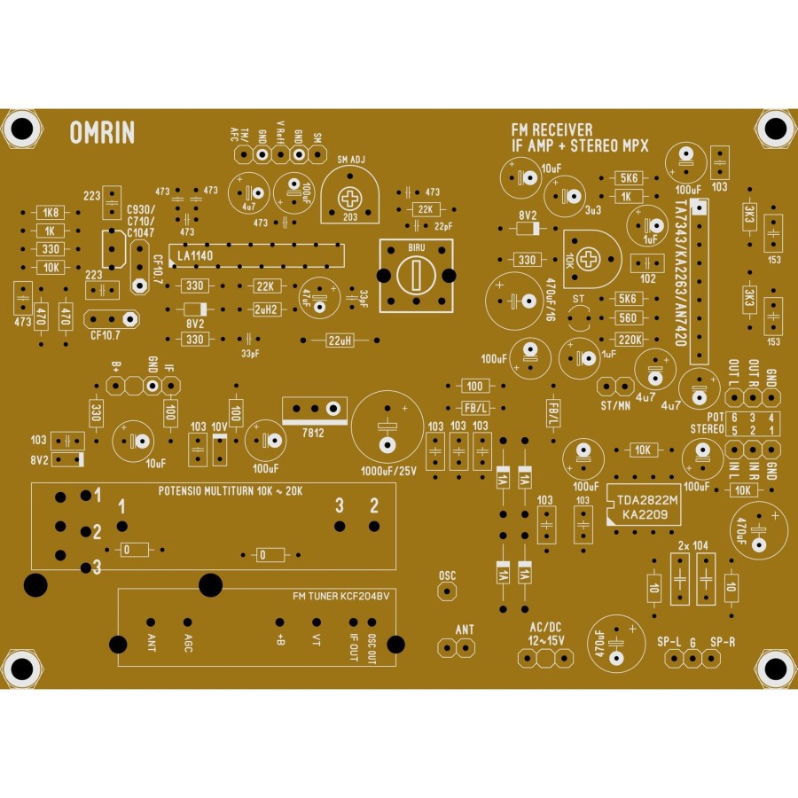 PCB Radio / Tuner FM Receiver IC IF LA1140 TA7343 KA2209/TDA2822