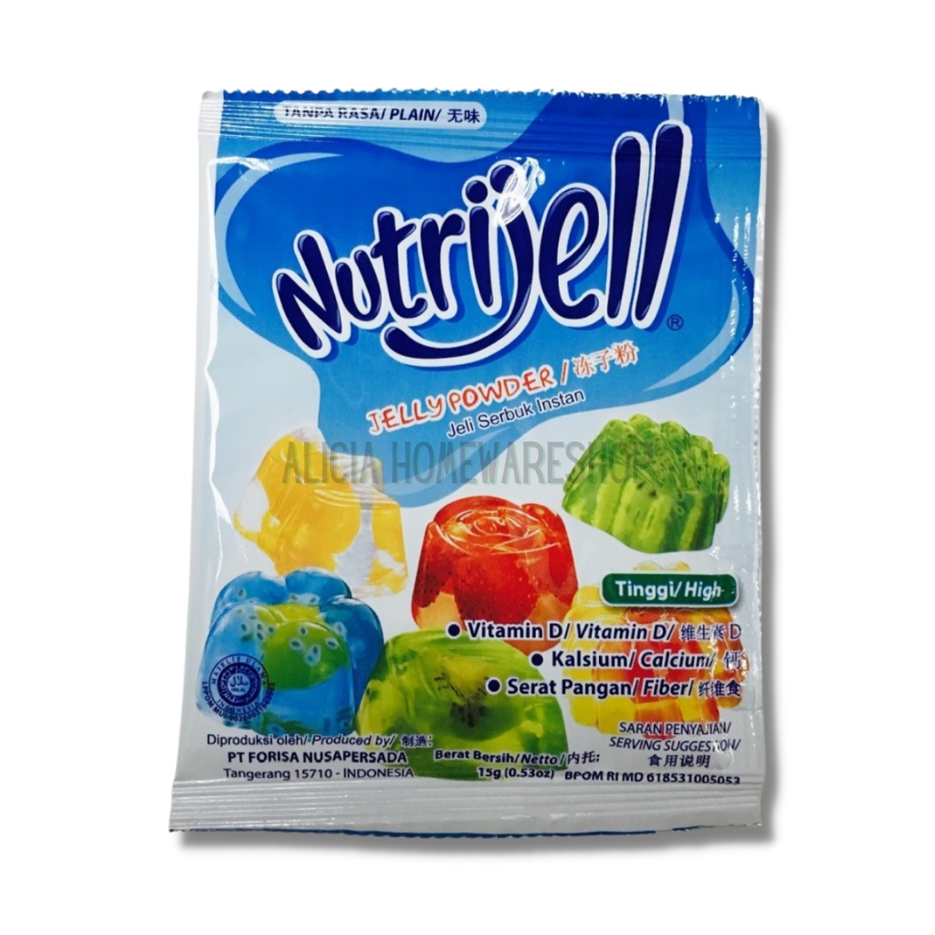 

Nutrijell Plain kemasan 15gr/ Sachet