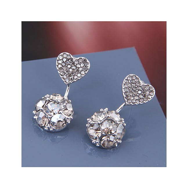 LRC Anting Tusuk Fashion Silver 925 Silver Pin Zirconium Stud Earrings A59422