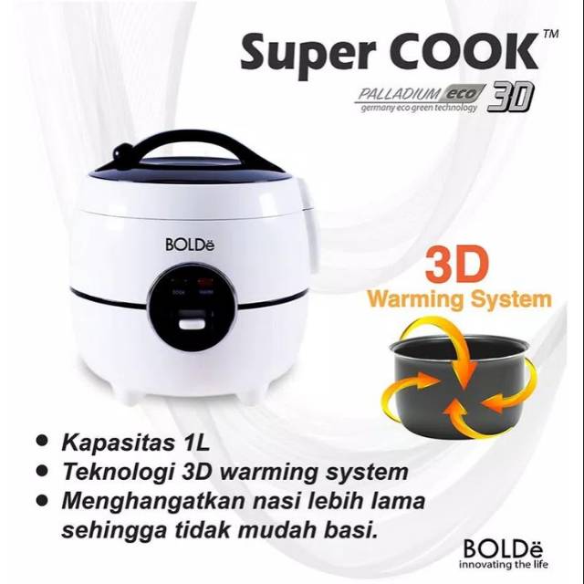 SUPER COOK RICE COOKER BOLDE PALLADIUM ECO - 1 LITER - MAGIC COM