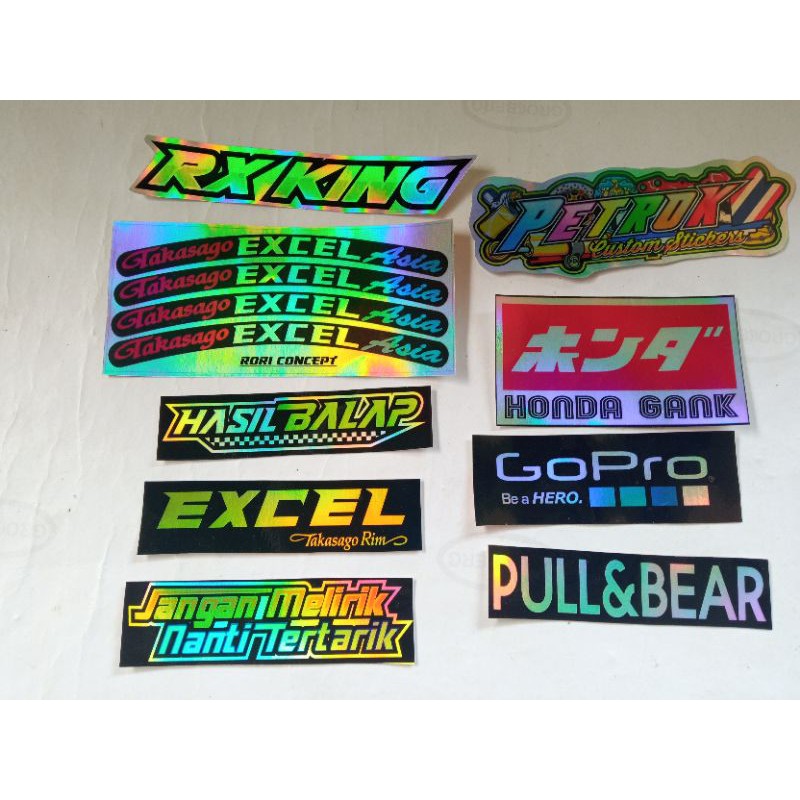 Stiker Herex Honda Gank Gopro Hologram Pelangi Nyala