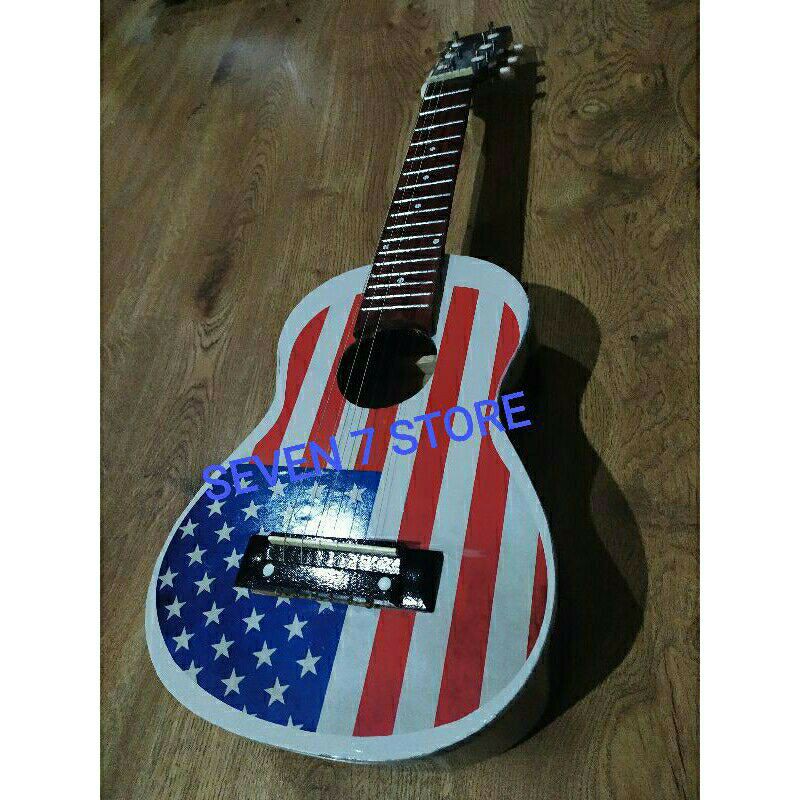 GITAR JUNIOR  / Ukulele senar 6 Gitar mini ACOUSTIK COD /  BONUS PIC / GARANSI PENGIRIMAN - PACKING  AMAN