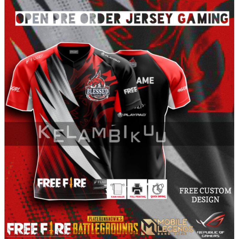 JERSEY GAMING/BAJU JERSEY GAME CUSTOM/JERSEY FF/ML/PUBG