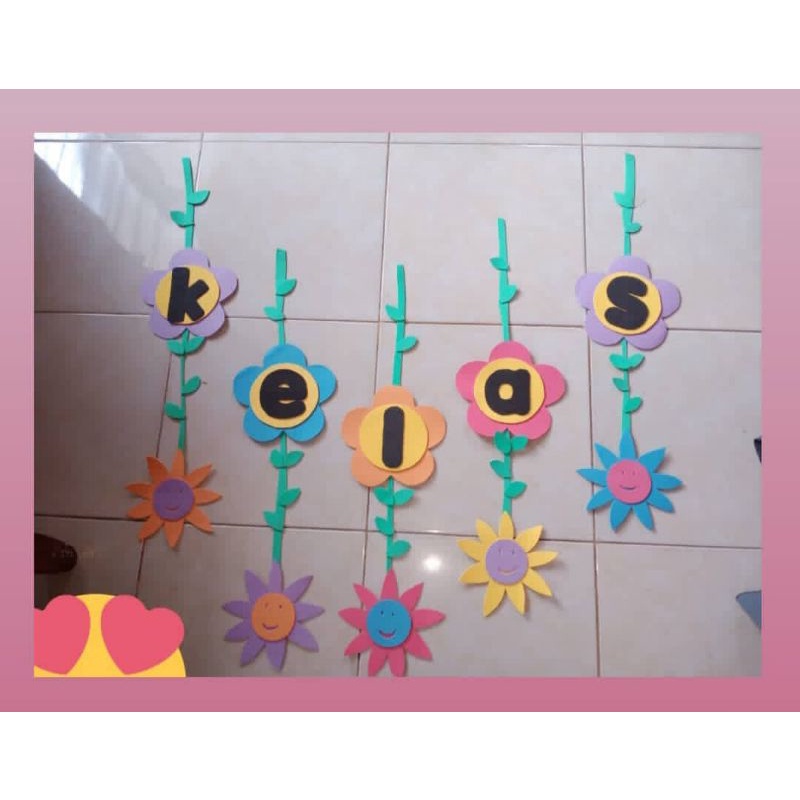 

1 helai Hiasan Gantung Ruang Kelas//Hiasan Abjad//Hiasan Busa Hati
