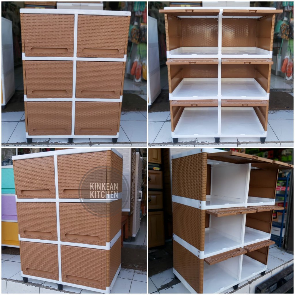 lemari plastik club flip double susun 3