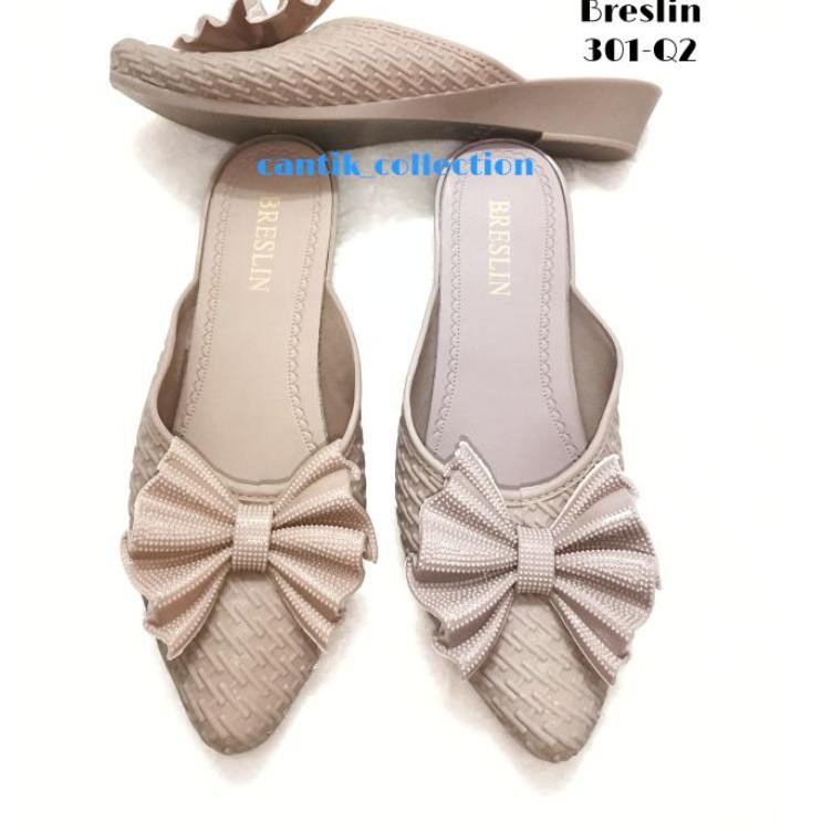 ➮ Sandal Slop Jelly Wanita Breslin 301-Q2 Pita - Sandal Slop Wanita Karet Breslin 301-Q2 Pita Import