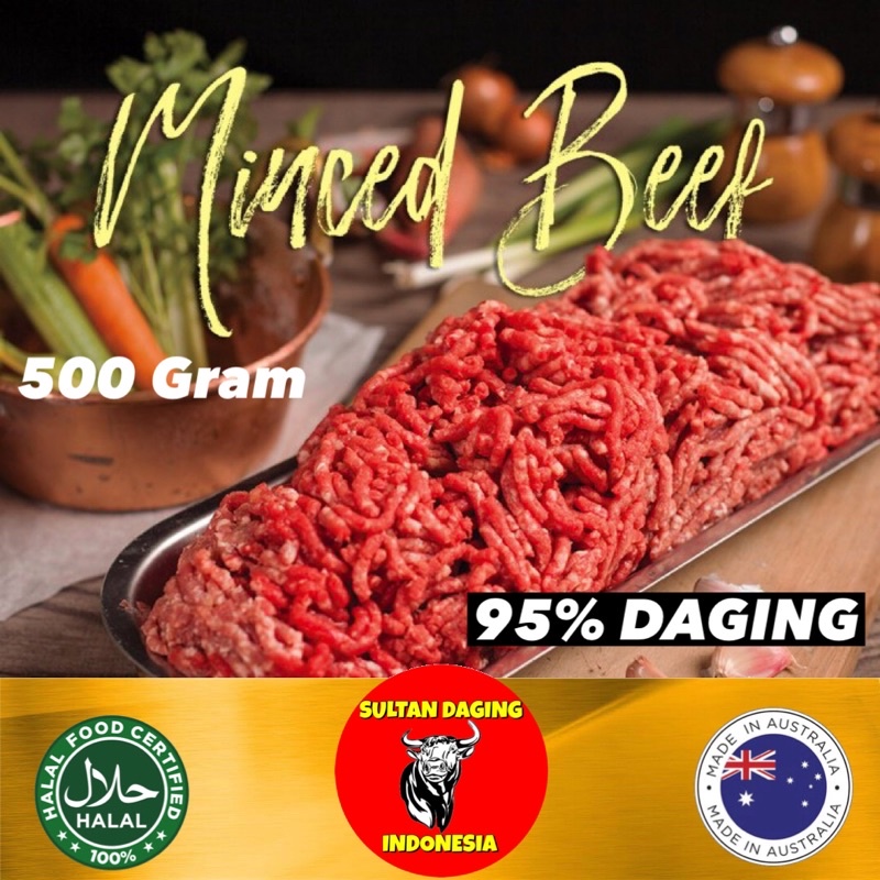 

DAGING GILING MINCED BEEF 95 CL PREMIUM 500 GRAM IMPORT DARI AUSSIE/MINCED BEEF/DAGING GILING/BEEF