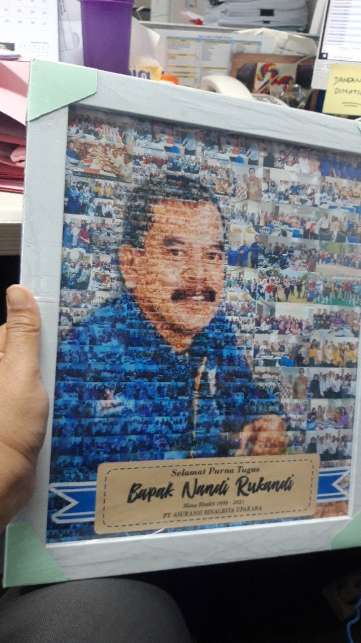 Kado Unik Hadiah Anniversary Ultah Wisuda Desain Mozaik Foto Lengkap Dgn Cetak Dan Bingkai Murah