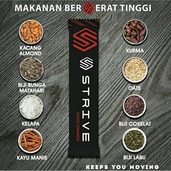 

GOES Sehat STRIVE energi bar 1 box mix isi 6pc - vegan dan halal - Snack