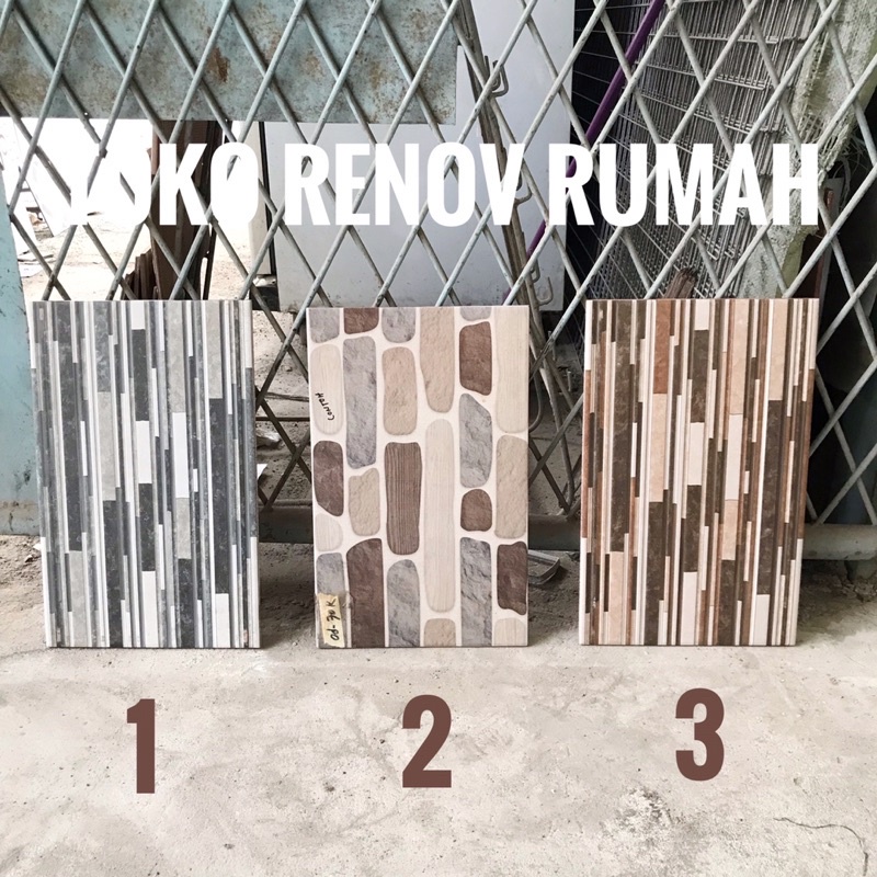 keramik dinding 25x40 motif batu (doff-kasar)/ keramik teras/ keramik dinding tembok