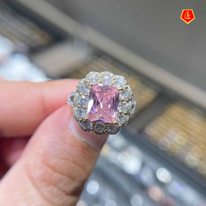 [Ready Stock]Luxury Natural Argyle Pink Diamond Colored Gems Ring