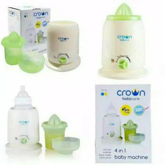 Crown WARMER Sterilizer 4 in 1 BABY MACHINE CR198 Steril + Penghangat Botol ASI / Food Bayi