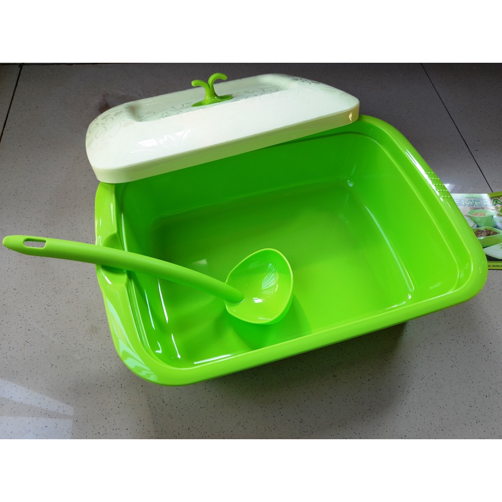 Tempat Wadah Sayur 2.5 ltr Basi Emerald Segi Panjang Plus Irus - Asvita 483