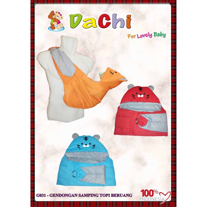 Gendongan Dachi Bayi Samping Topi Beruang Bordir - G031